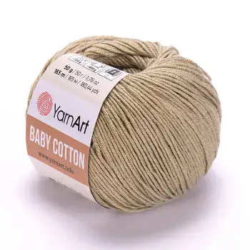 YARNART-BABY-COTTON-חוט סריגה רך ונעים 50% כותנה נס קפה- 434