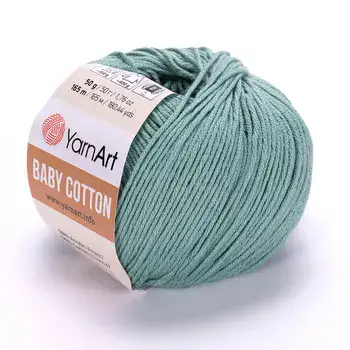 YARNART-BABY-COTTON-חוט סריגה רך ונעים 50% כותנה טורקיז- 439