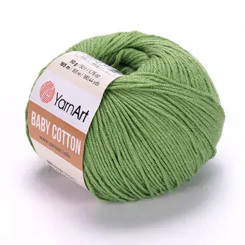 YARNART-BABY-COTTON-חוט סריגה רך ונעים 50% כותנה ירוק- 440