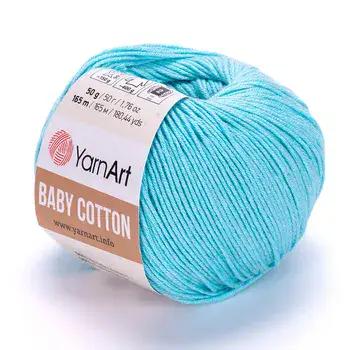 YARNART-BABY-COTTON-חוט סריגה רך ונעים 50% כותנה תכלת- 446