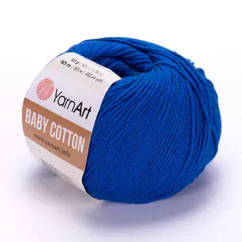 YARNART-BABY-COTTON-חוט סריגה רך ונעים 50% כותנה כחול- 456