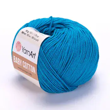 YARNART-BABY-COTTON-חוט סריגה רך ונעים 50% כותנה תכלת- 458