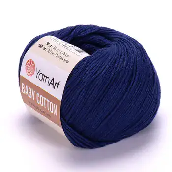 YARNART-BABY-COTTON-חוט סריגה רך ונעים 50% כותנה כחול כהה- 459