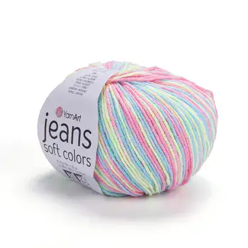 YARNART-JEANS-SOFT-COLORS-חוט סריגה מתחלף 55% כותנה- 6204