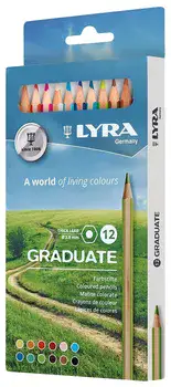 LYRA- 12 עפרונות צבעוניים- רדיואט GRADUATE