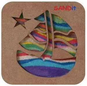 SANDit ערכה ליצירת תמונה עם חול צבעוני- סירה