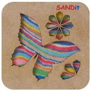 SANDit ערכה ליצירת תמונה עם חול צבעוני- פרפר