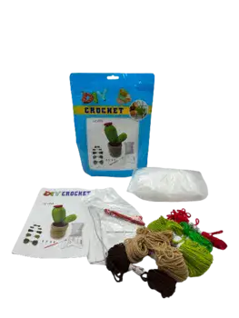 ערכת סריגה מושלמת להכנת עציץ קקטוס