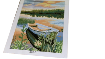 ערכה ליצירה- ציור במספרים על קנווס 30X40- נוף סירה