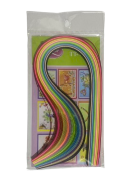 קווילינג- חבילת מגזרות נייר -דק ביותר כ- 4 מ"מ בצבעים שונים+ מסרגה לנייר