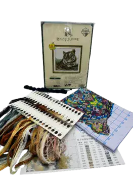 ערכת רקמה מרהיבה 40*37 ס"מ דגם נמר