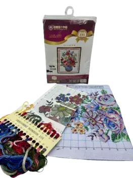 ערכת רקמה מרהיבה 30*35 ס"מ דגם עציץ 3