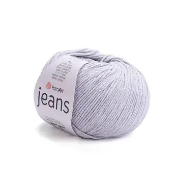 YARNART-JEANS-חוט סריגה קייצי ג'ינס מתאים במיוחד לבובות ובגדי קייץ- 55% כותנה (80)- אפור