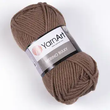 צמר מרינו- MERINO BULKY צמר עבה עם 25% צמר אמיתי בצבע-חום 514