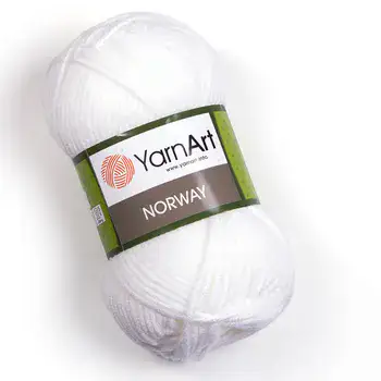 צמר חלק איכותי במחיר מבצע נוראוי-YARNART-NORWAY-150 צבע לבן