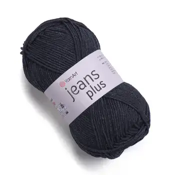 צמר ג'ינס פלוס JEANS-PLUS- צמר לקיץ ומיוחד לסריגת בובות עם 55% כותנה בצבע-אפור שחור 28