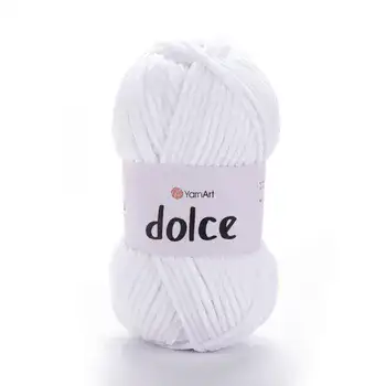 צמר קטיפה איכותי דולצ'ה- YARNART-DOLCE בצבע- לבן 741