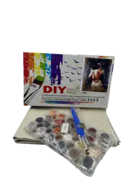 צביעה במספרים על בד קנווס ללא מסגרת כ40X50 -במבצע חיסול-בחורה