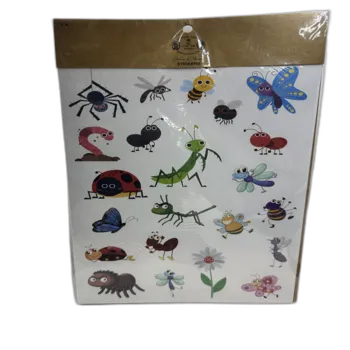 4 דפי מדבקות של זחלים A4