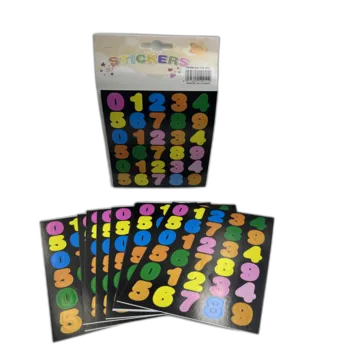 10 דפי מדבקות- מספרים צבעוני