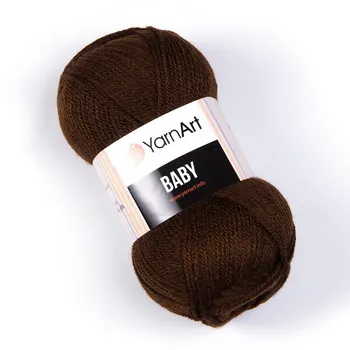 YARNART-BABY- צמר לסריגה לתינוקות בייבי-במבצע בצבע- חום כהה 1182