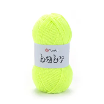 YARNART-BABY- צמר לסריגה לתינוקות בייבי-במבצע בצבע- ירוק זוהר 8232