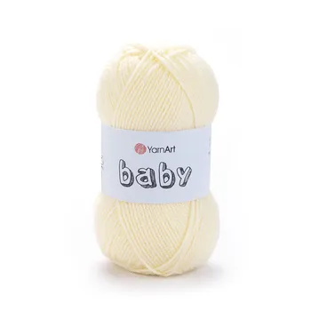 YARNART-BABY- צמר לסריגה לתינוקות בייבי-במבצע בצבע- שמנת צהבהב 7003