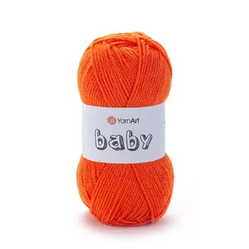 YARNART-BABY- צמר לסריגה לתינוקות בייבי-במבצע בצבע- כתום חי 8279