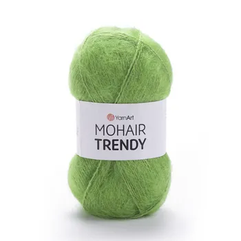 YARNART-MOHAIR-TRENDY-חוט סריגה עם 50% אנגורה- צבע ירוק 137