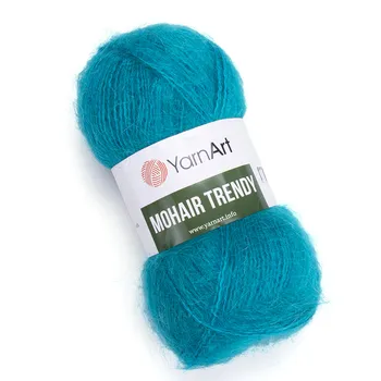 YARNART-MOHAIR-TRENDY-חוט סריגה עם 50% אנגורה- צבע טורקיז 106