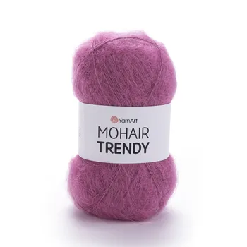 YARNART-MOHAIR-TRENDY-חוט סריגה עם 50% אנגורה- צבע ורוד 144