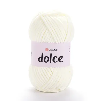 צמר קטיפה איכותי דולצ'ה- YARNART-DOLCE בצבע- שמנת צהוב 856