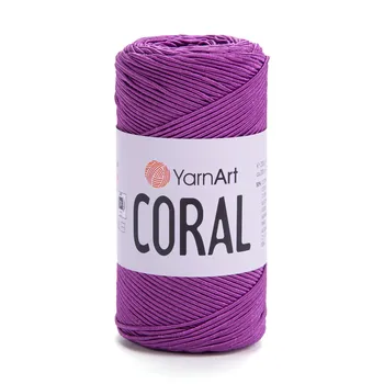 חוט סריגה קורלYARNART-CORAL לסריגת תיקים, רנרים ומפות בצבע- סגול 1906