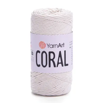 חוט סריגה קורלYARNART-CORAL לסריגת תיקים, רנרים ומפות בצבע- פנינה 1919