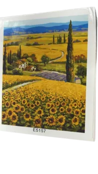 ערכה ליצירה- ציור במספרים על קנווס 40X50 שדה חמניות E5157