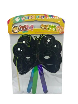 3 מסכות לפנים מדפי קסם לגירוד- צפרדע