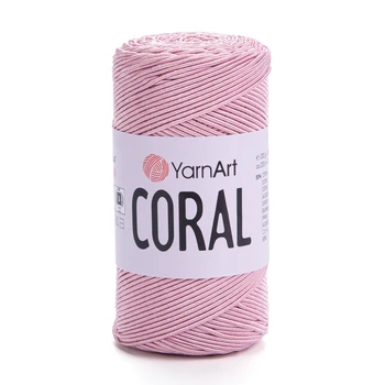 חוט סריגה קורלYARNART-CORAL לסריגת תיקים, רנרים ומפות בצבע- ורוד 1915