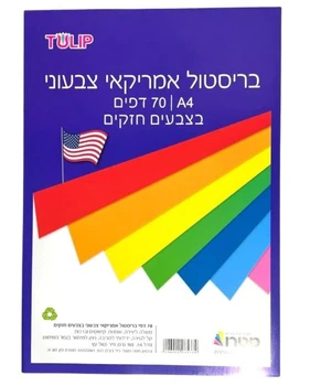 בריסטול אמריקאי A4 צבעוני 70 דפים צבעים חזקים