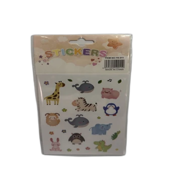 10 דפי מדבקות ילדים-חיות בר