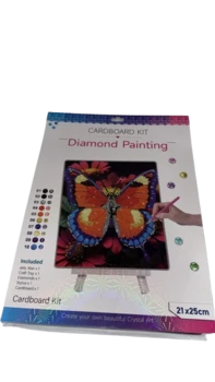 עבודת יצירה-קיט הדבקה/שיבוץ יהלומים21X25דגם -פרפר