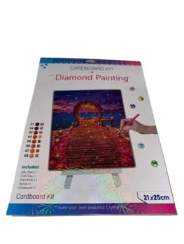 עבודת יצירה-קיט הדבקה/שיבוץ יהלומים21X25דגם -נוף שקיעה ים
