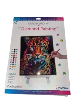 עבודת יצירה-קיט הדבקה/שיבוץ יהלומים21X25דגם -נמר צבעוני