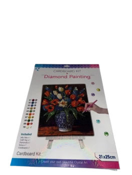 עבודת יצירה-קיט הדבקה/שיבוץ יהלומים21X25דגם -כד פרחים