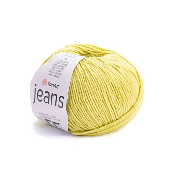 YARNART-JEANS-חוט סריגה קייצי ג'ינס מתאים במיוחד לבובות ובגדי קייץ- 55% כותנה (29) צהוב