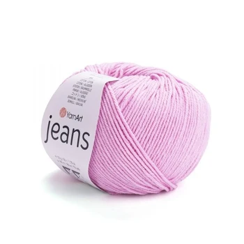 YARNART-JEANS-חוט סריגה קייצי ג'ינס מתאים במיוחד לבובות ובגדי קייץ- 55% כותנה (20) ורוד