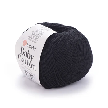 YARNART-BABY-COTTON-חוט סריגה רך ונעים 50% כותנה (460) שחור