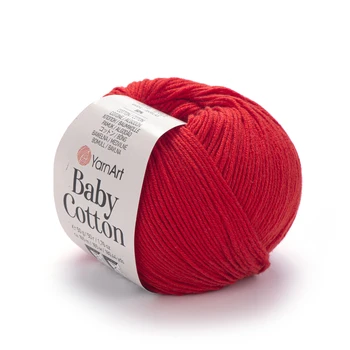 YARNART-BABY-COTTON-חוט סריגה רך ונעים 50% כותנה (426) אדום