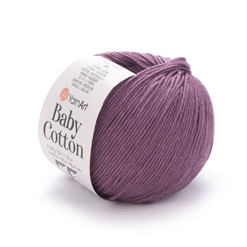 YARNART-BABY-COTTON-חוט סריגה רך ונעים 50% כותנה (419) סגול חציל