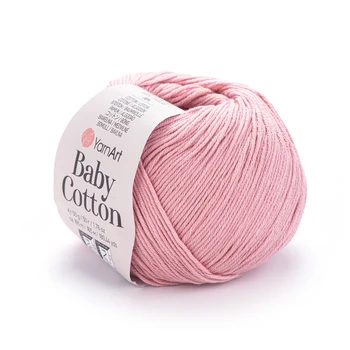 YARNART-BABY-COTTON-חוט סריגה רך ונעים 50% כותנה - 413 ורוד