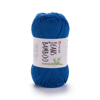 YARNART-JEANS-BAMBOO-חוט סריגה קייצי- ג'ינס במבו' 50% במבוק- בצבע כחול 123